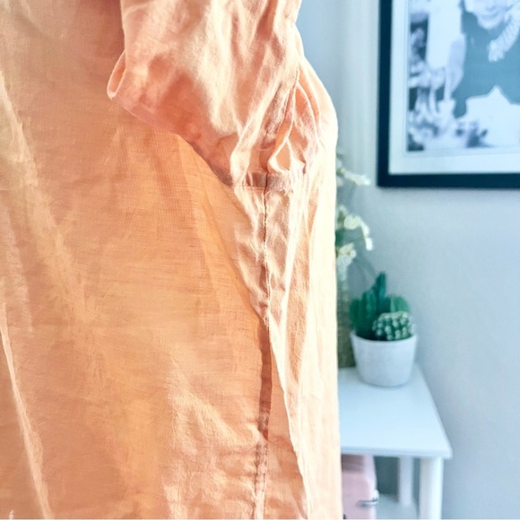 Eileen Fisher Sunburnt orange Cotton Button Up Top - Picture 9 of 11